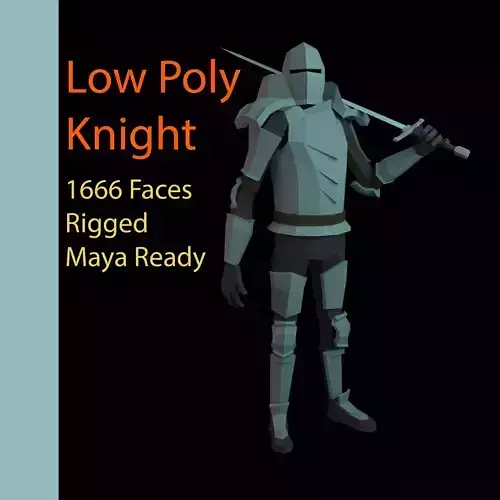 Low Poly Knight holding sword