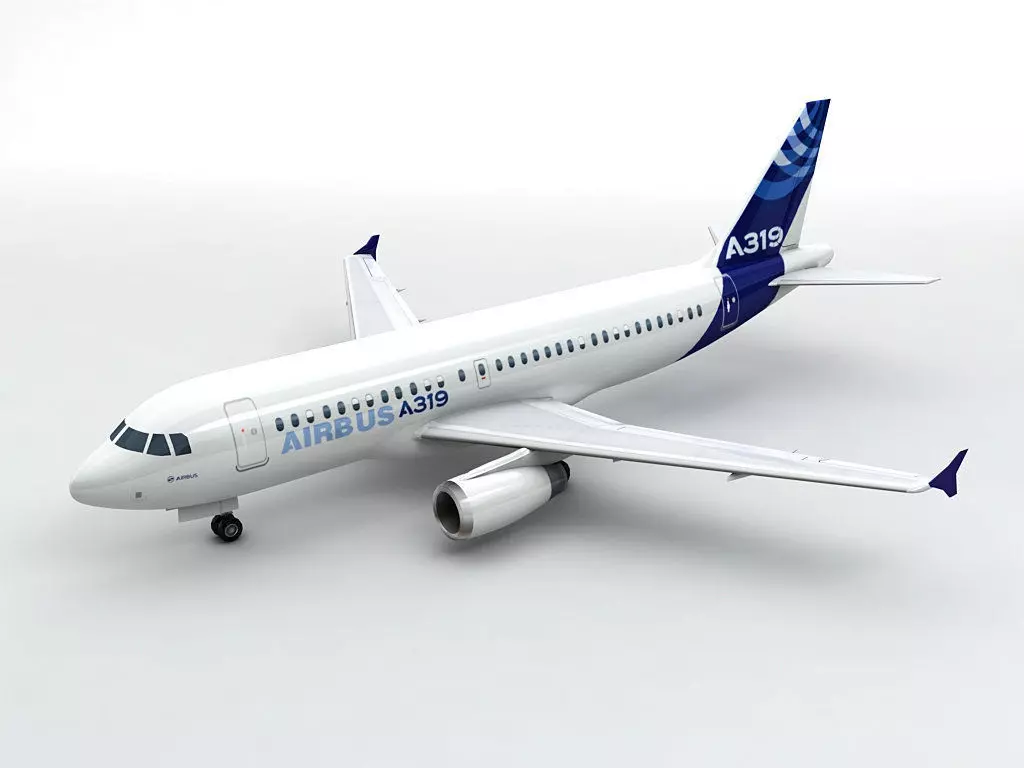 Airbus A319 Airliner Low-poly 3D model