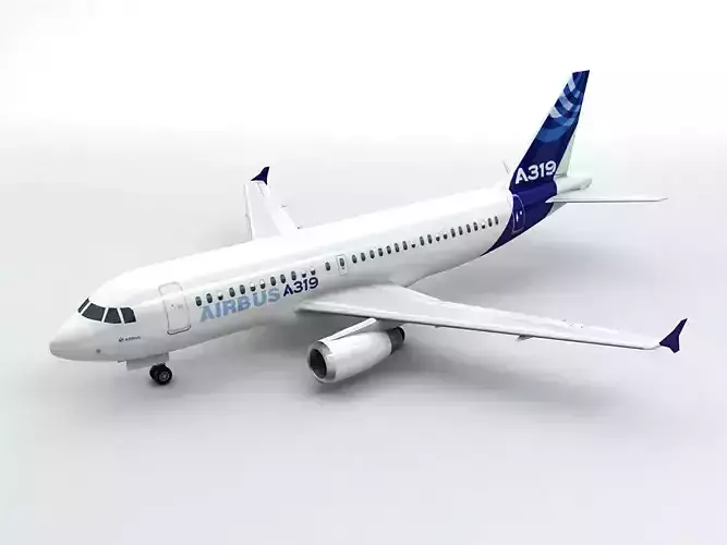 Airbus A319 Airliner Low-poly 3D model