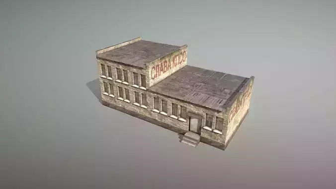 Railway House RW Building Low-poly 3D model