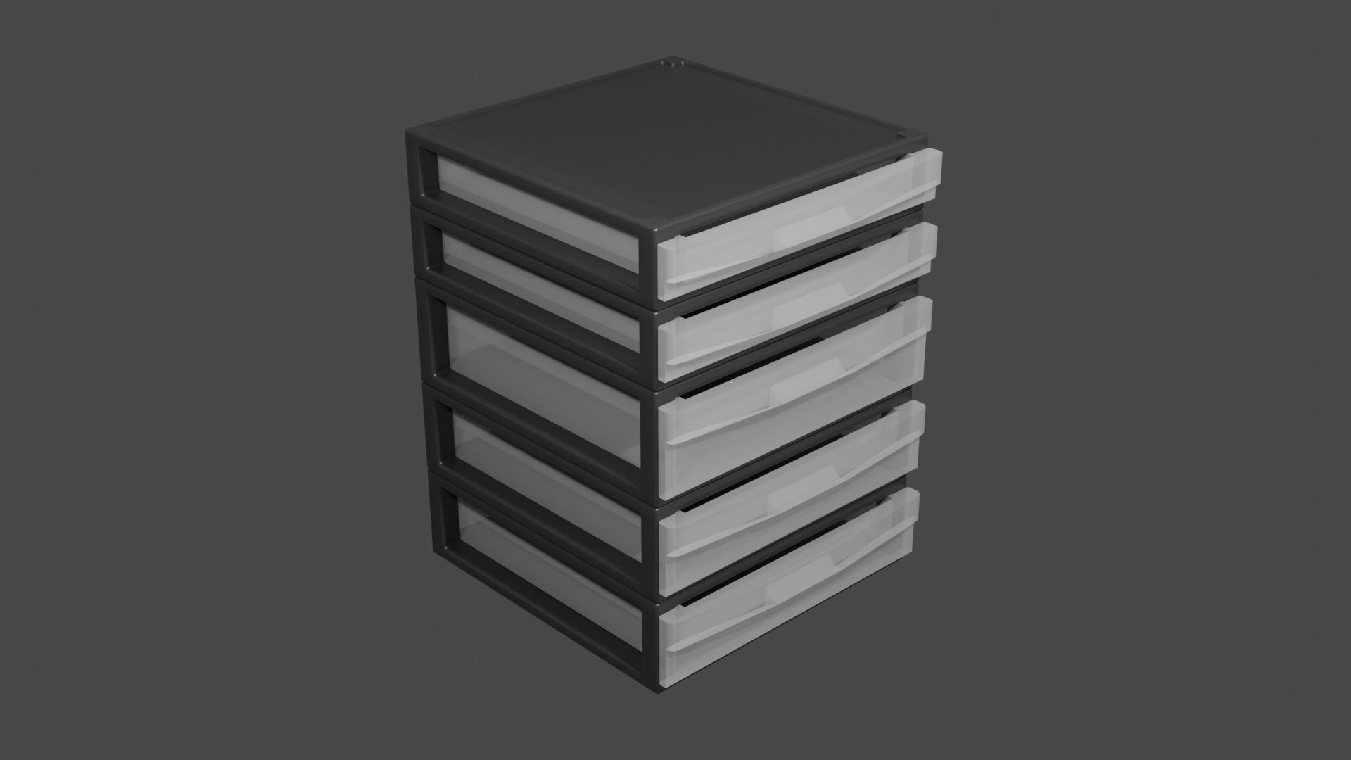 Plastic Cabinet Low-poly 3D model_4