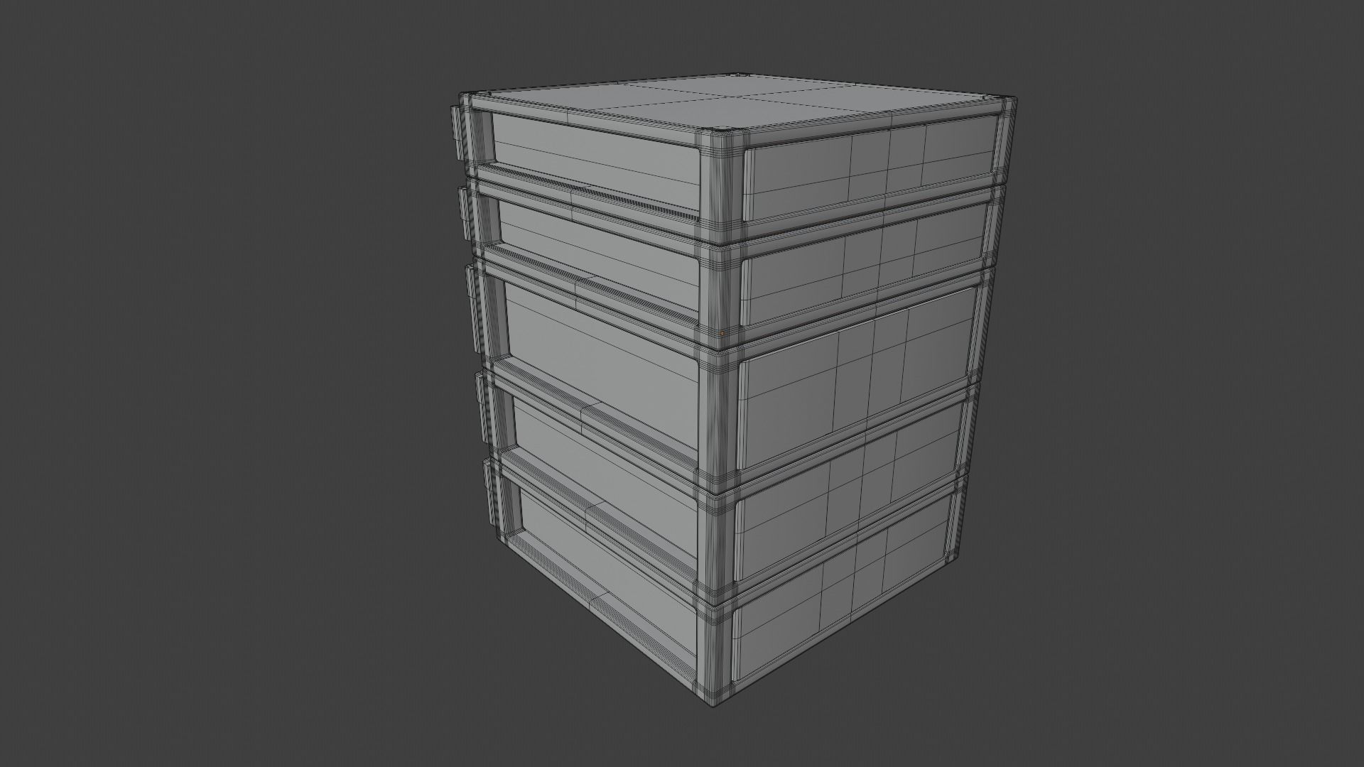 Plastic Cabinet Low-poly 3D model_8