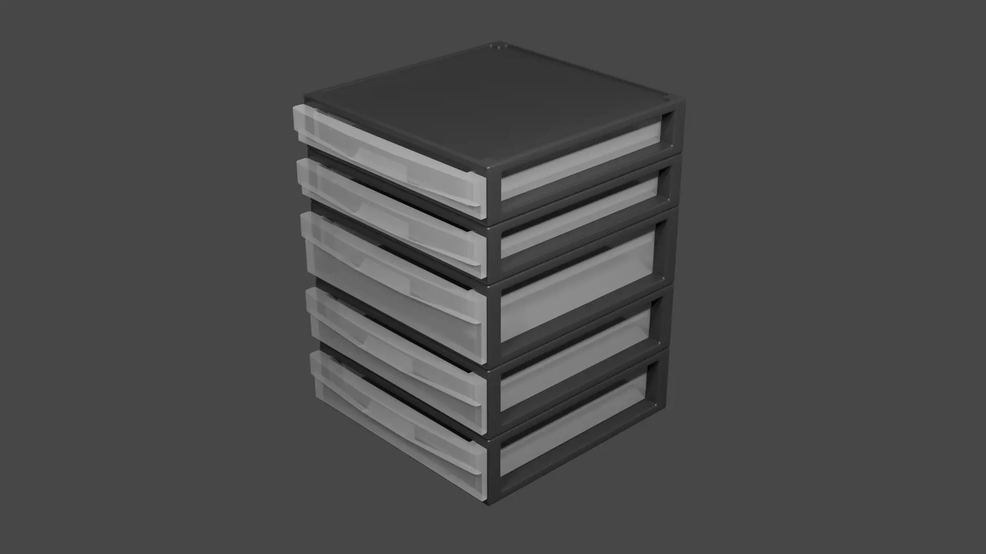 Plastic Cabinet Low-poly 3D model_0