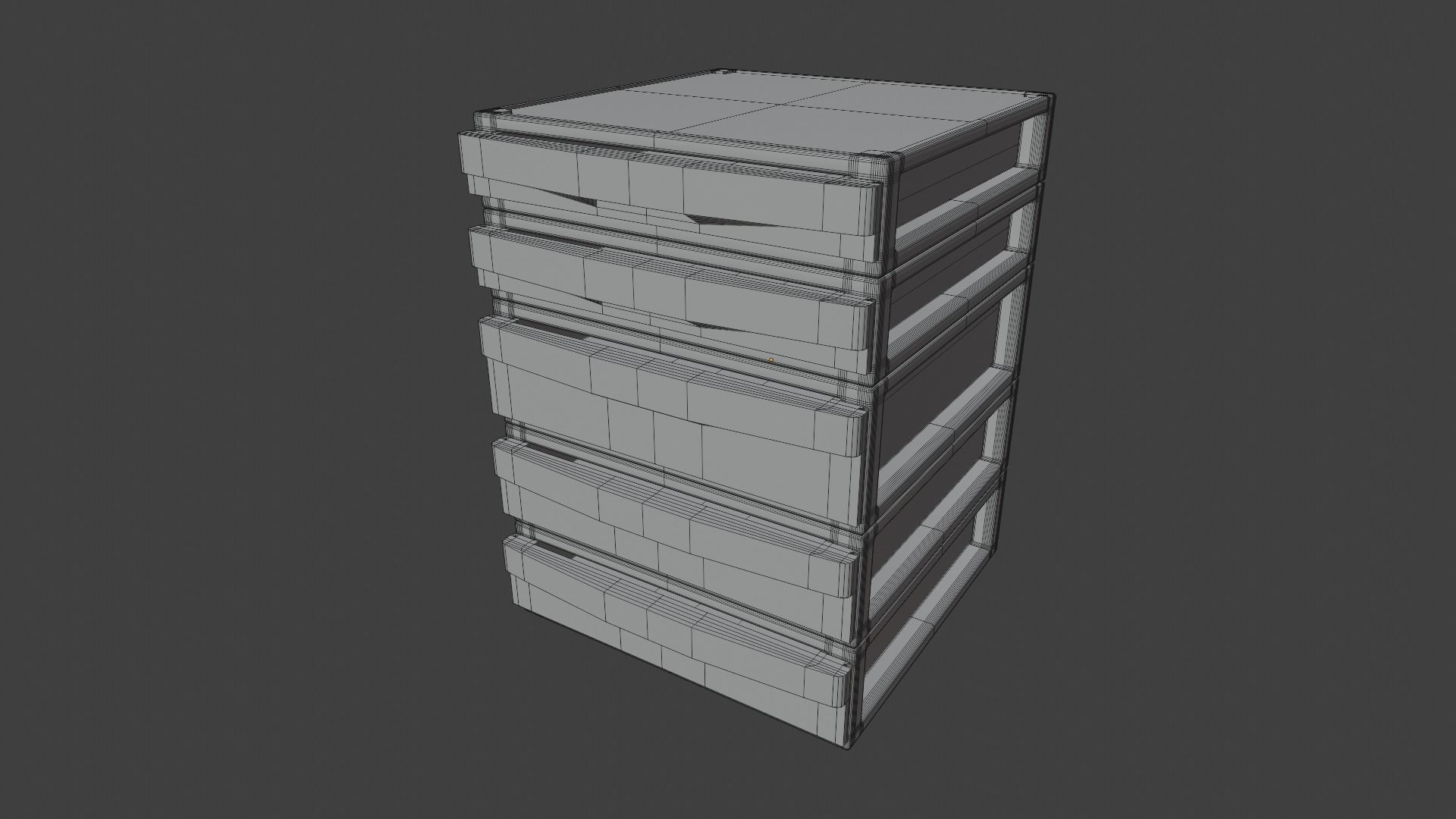 Plastic Cabinet Low-poly 3D model_7