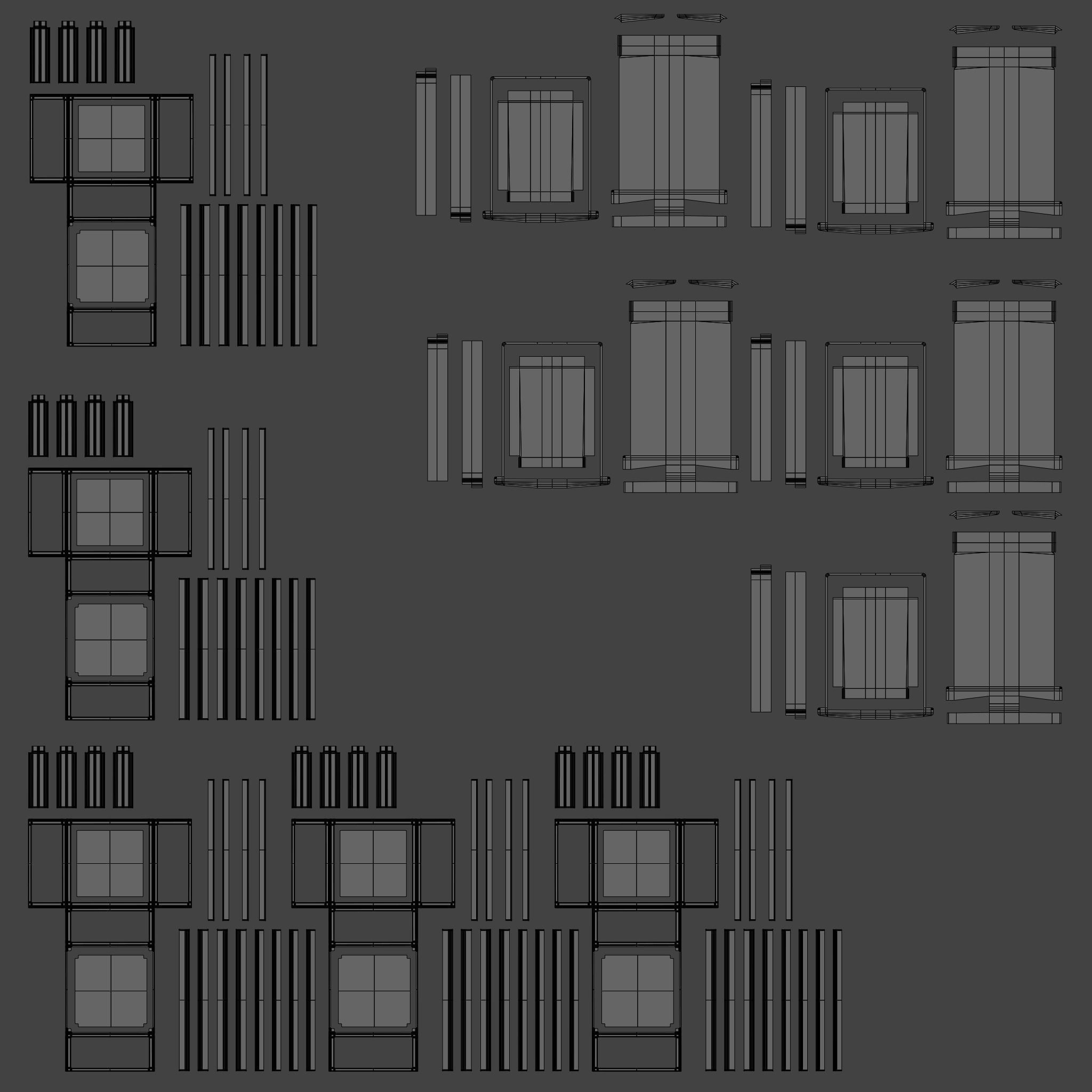 Plastic Cabinet Low-poly 3D model_11