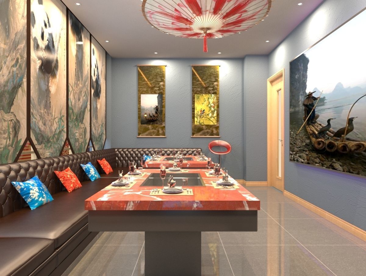 Chinese tea room 3D model_2