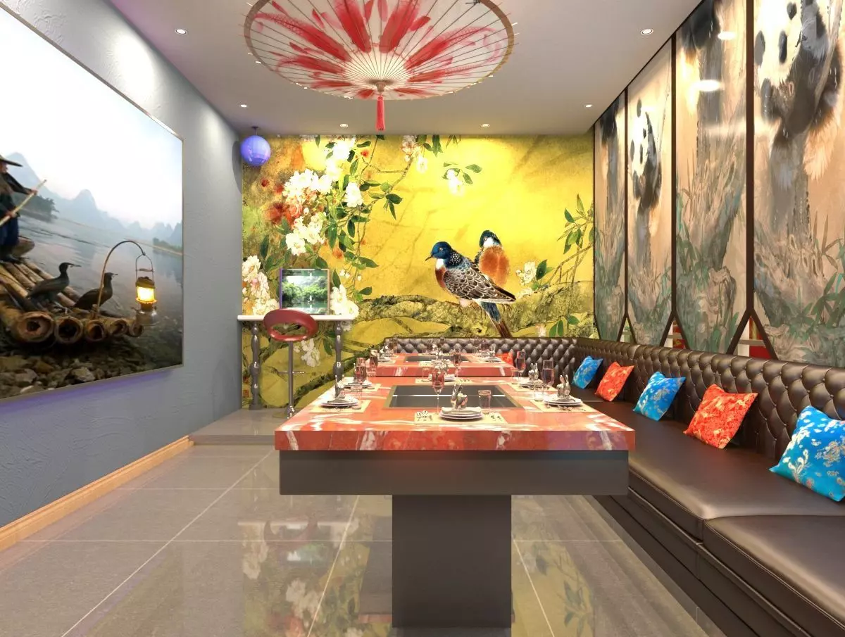 Chinese tea room 3D model_0