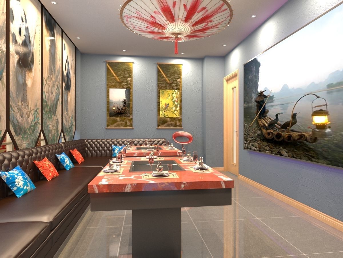 Chinese tea room 3D model_3