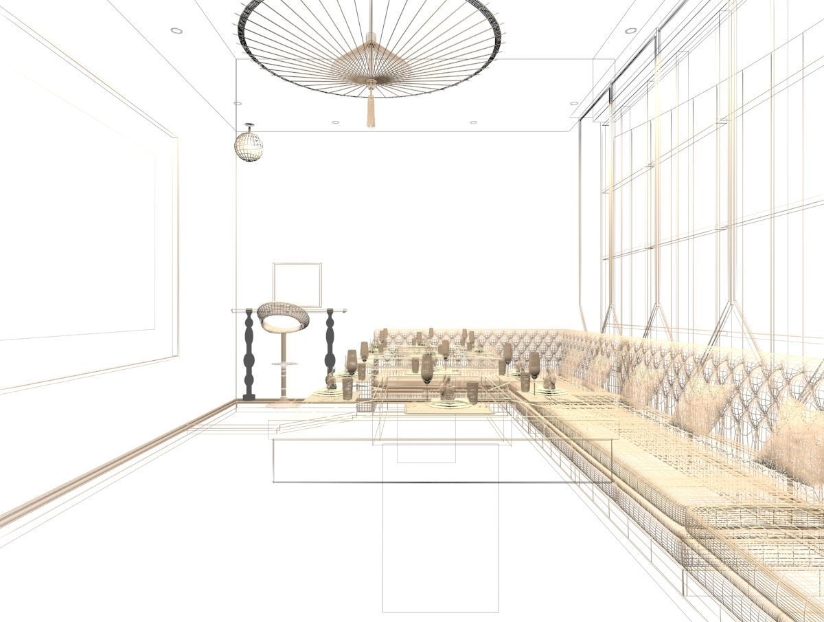 Chinese tea room 3D model_4