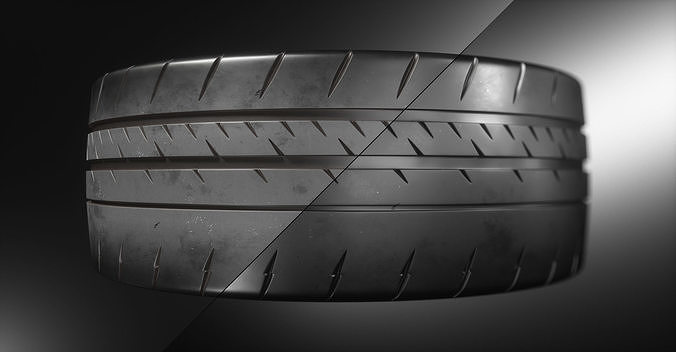 Sport Car Wheels Tesla Michelin Low-poly 3D model 5
