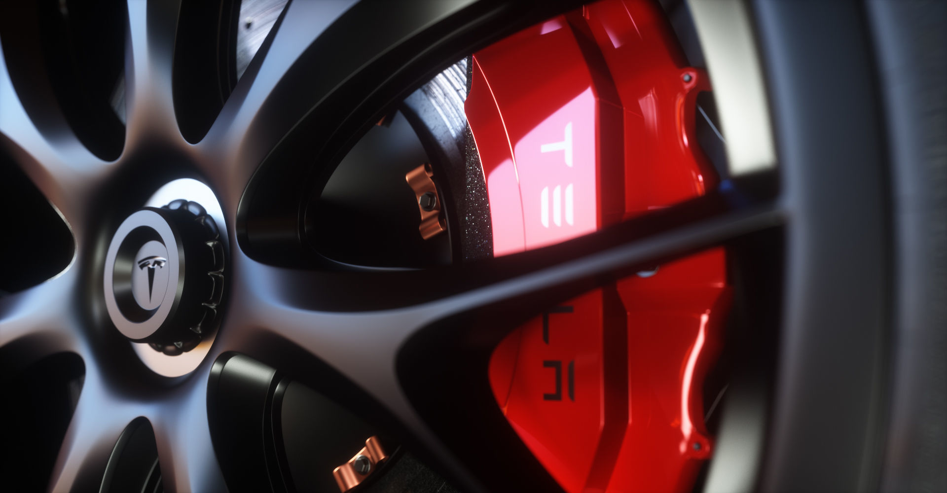 Sport Car Wheels Tesla Michelin Low-poly 3D model_1