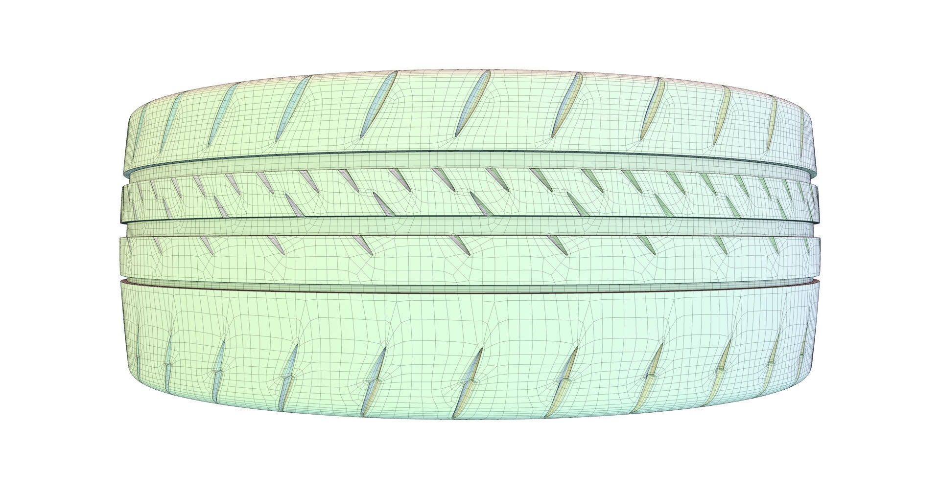 Sport Car Wheels Tesla Michelin Low-poly 3D model_5