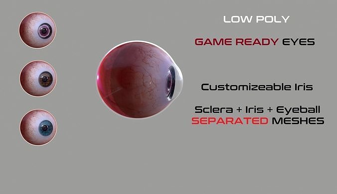 Game Ready Eyes Pack Low-poly 3D model
