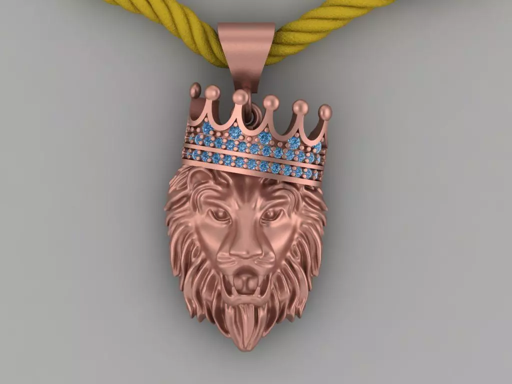 lion  necklace 3D print model_0