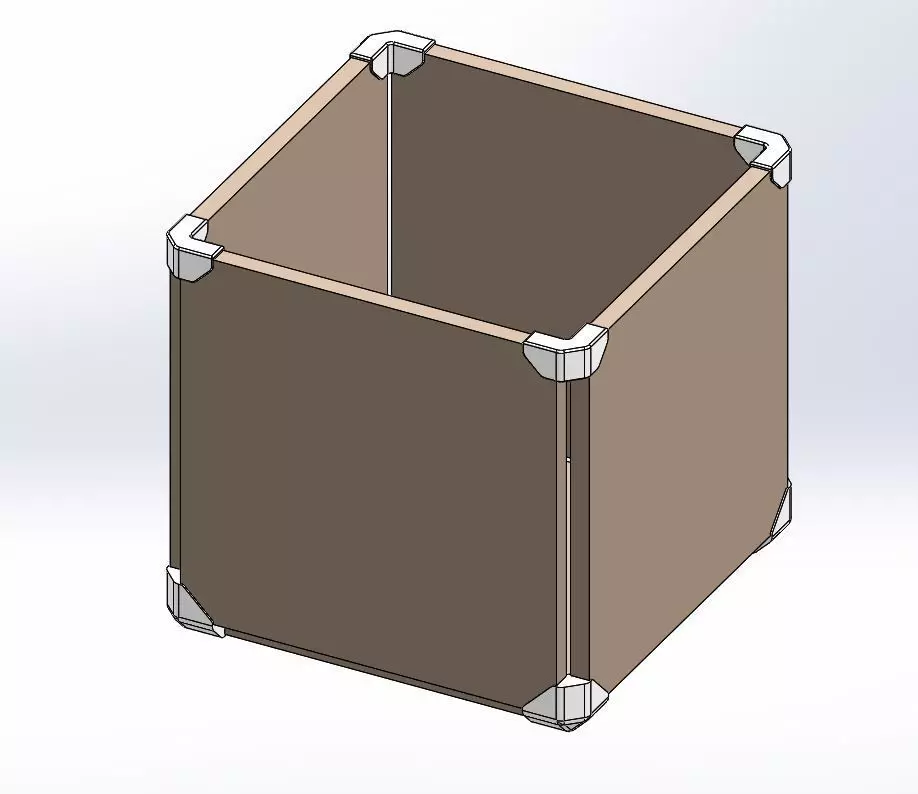 Connectors wooden box with metal handles 3D print model_0