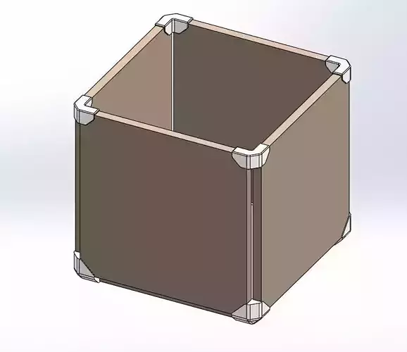 Connectors wooden box with metal handles 3D print model