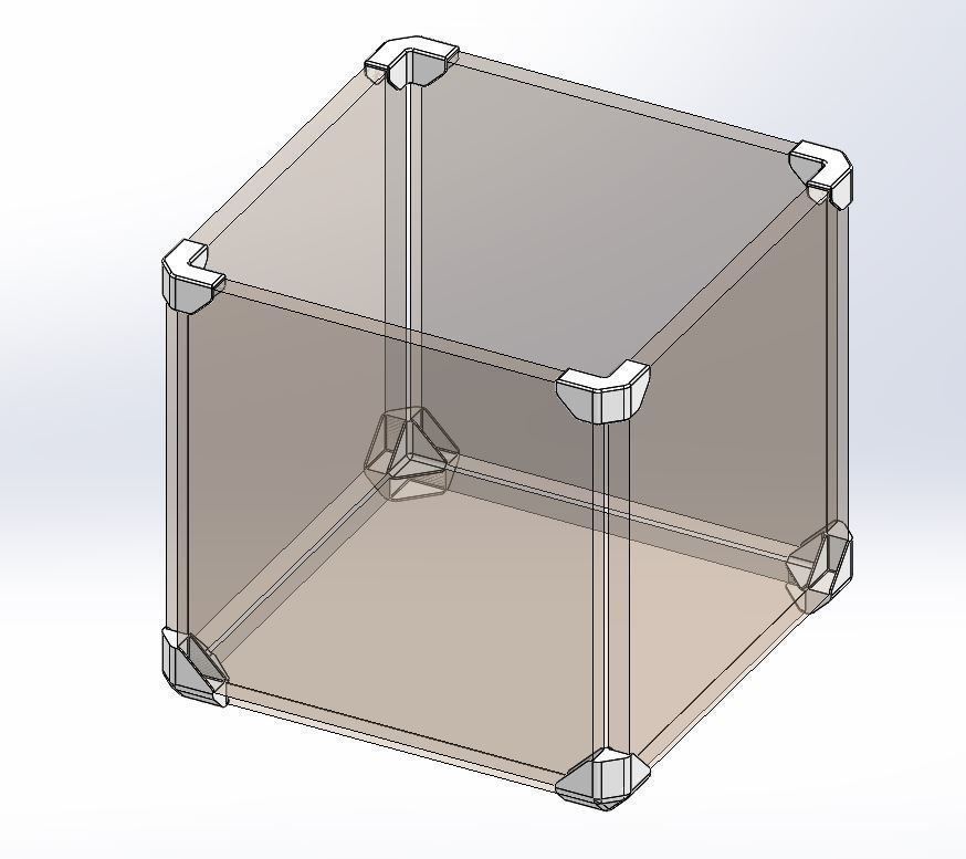 Connectors wooden box with metal handles 3D print model_1