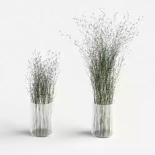 Grass in vases 3D model