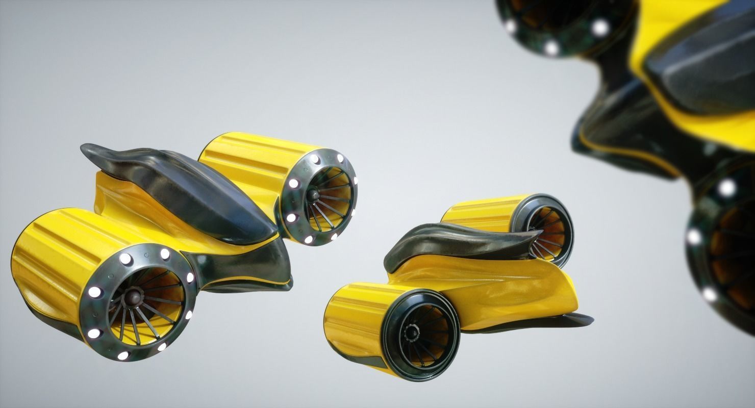 Underwater Drone Concept Low-poly 3D model_8