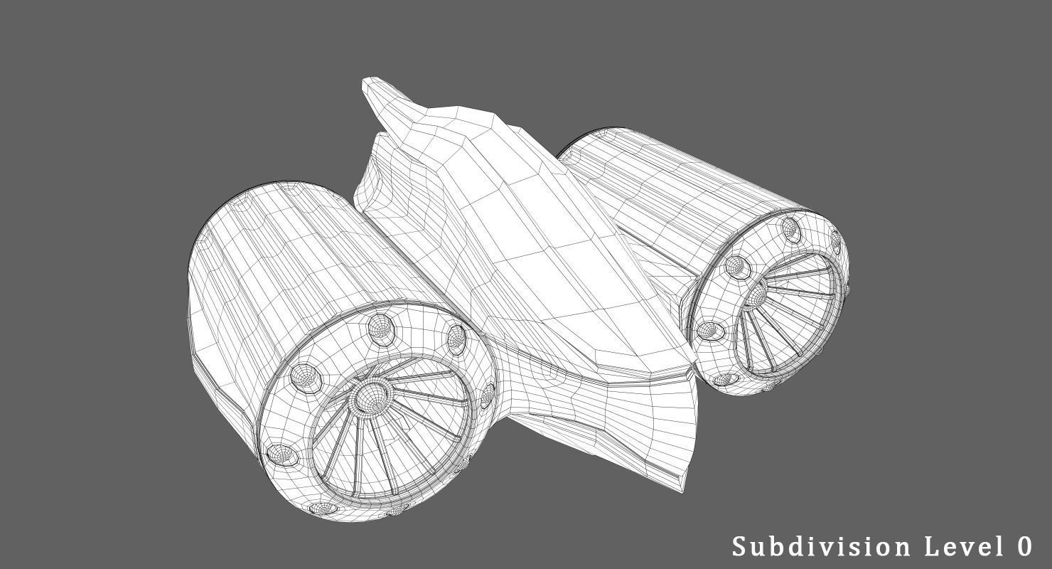 Underwater Drone Concept Low-poly 3D model_10