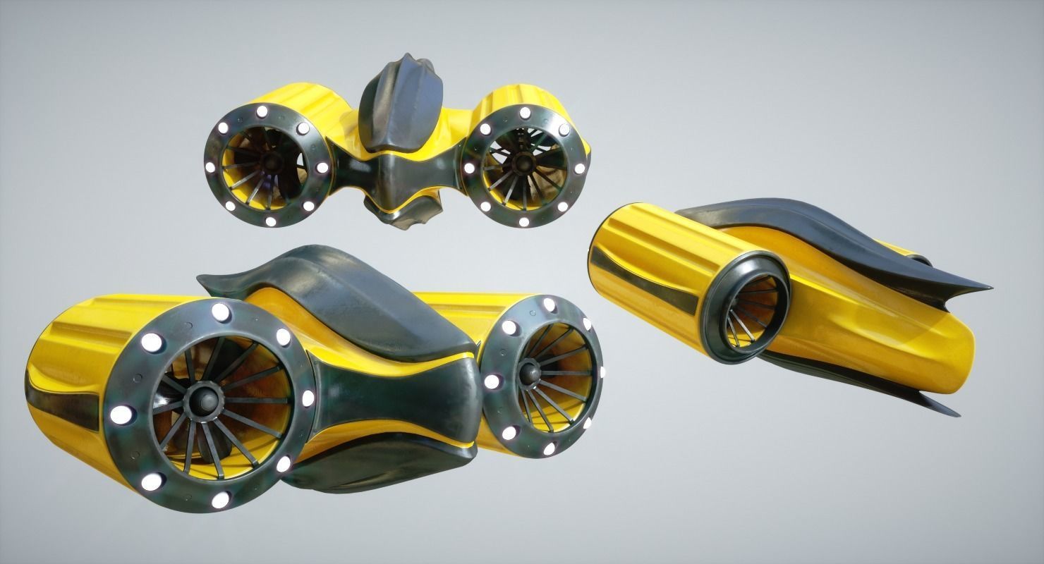 Underwater Drone Concept Low-poly 3D model_1