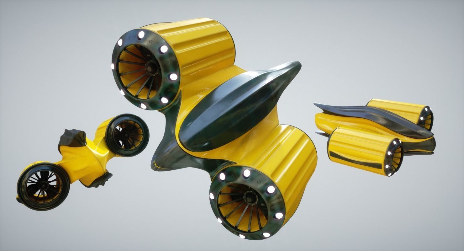 Underwater Drone Concept Low-poly 3D model_6