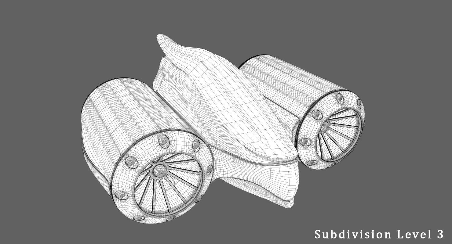 Underwater Drone Concept Low-poly 3D model_11