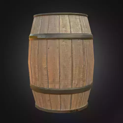 Wooden Barrel Low-poly 3D model