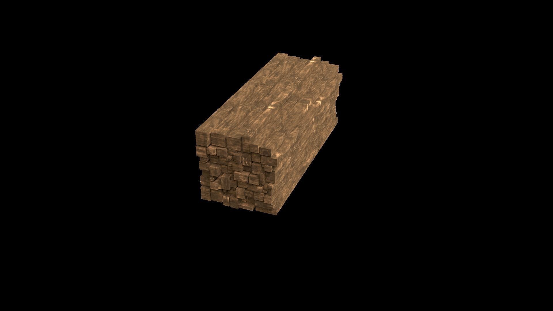 Wood stack Low-poly 3D model_8