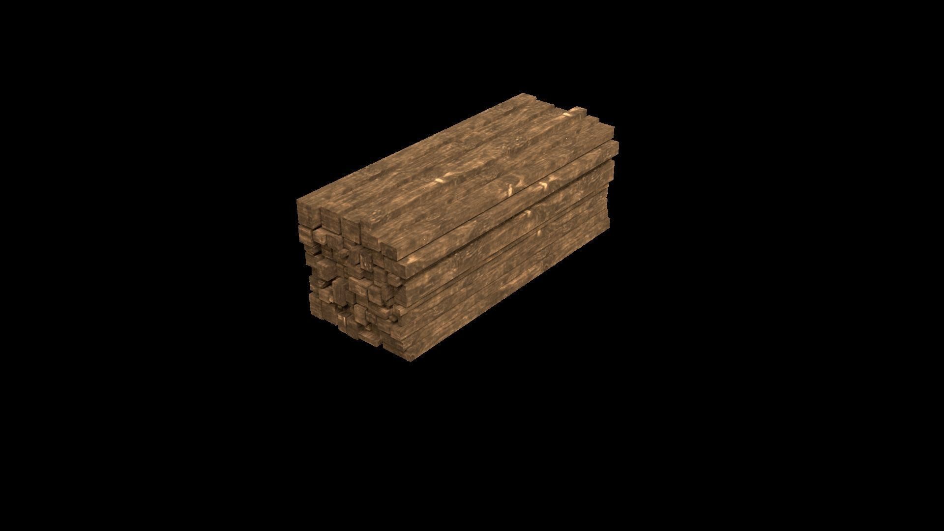 Wood stack Low-poly 3D model_7