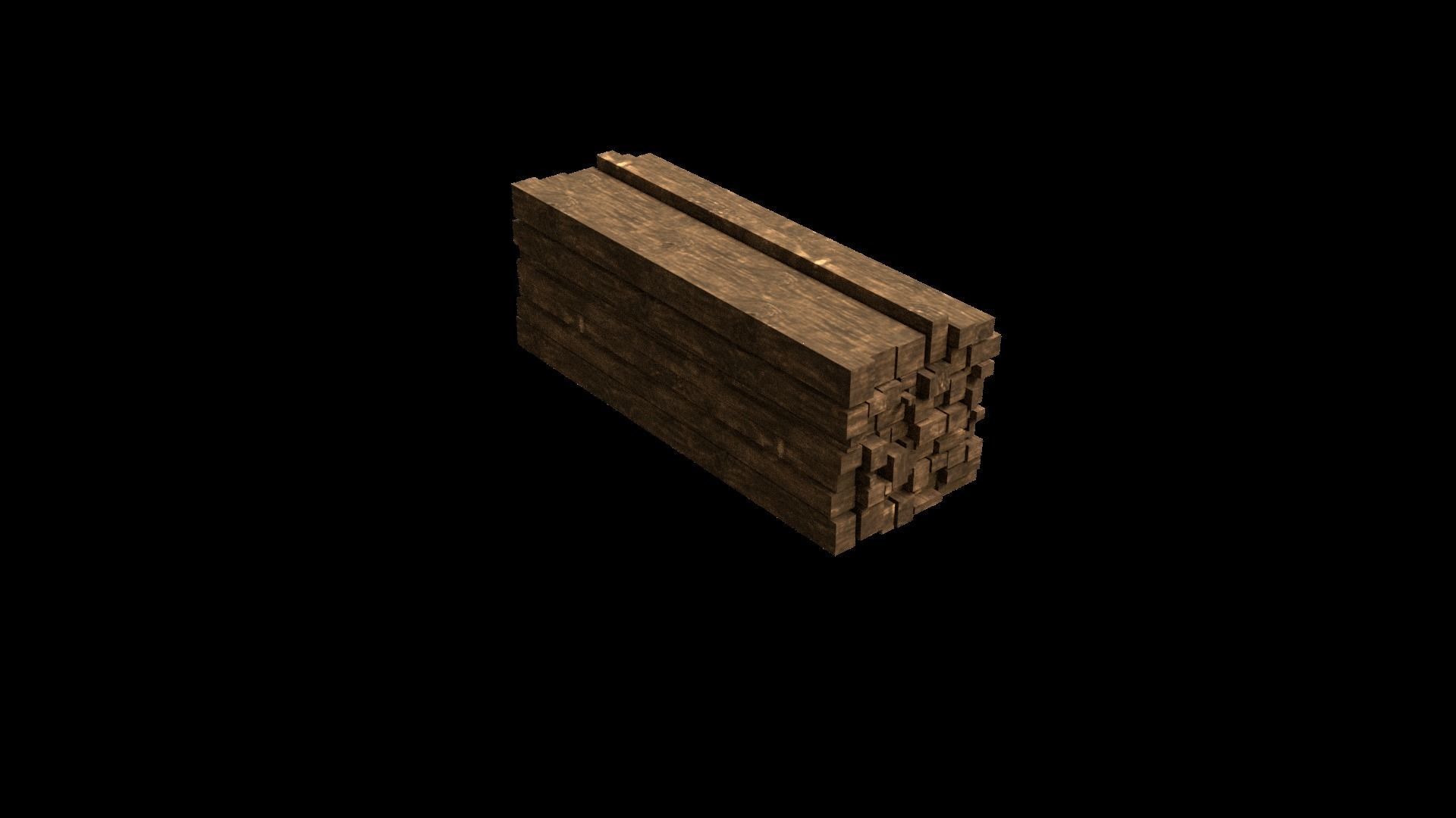 Wood stack Low-poly 3D model_3