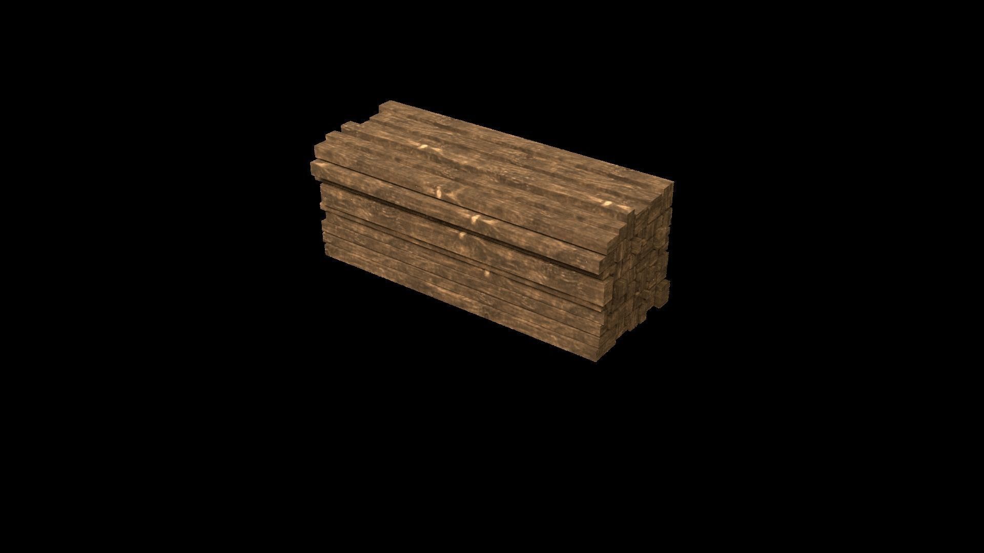 Wood stack Low-poly 3D model_5