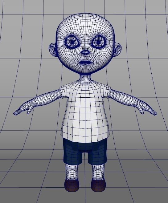 Kid model cartoon boy 3D model_1