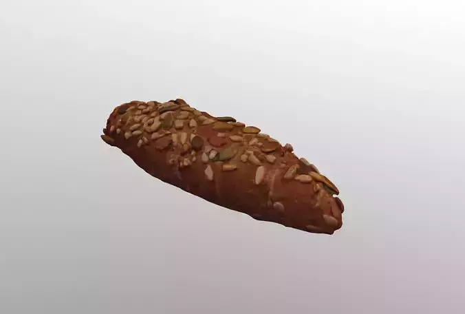 Bread roll 3D scanned model 3D model