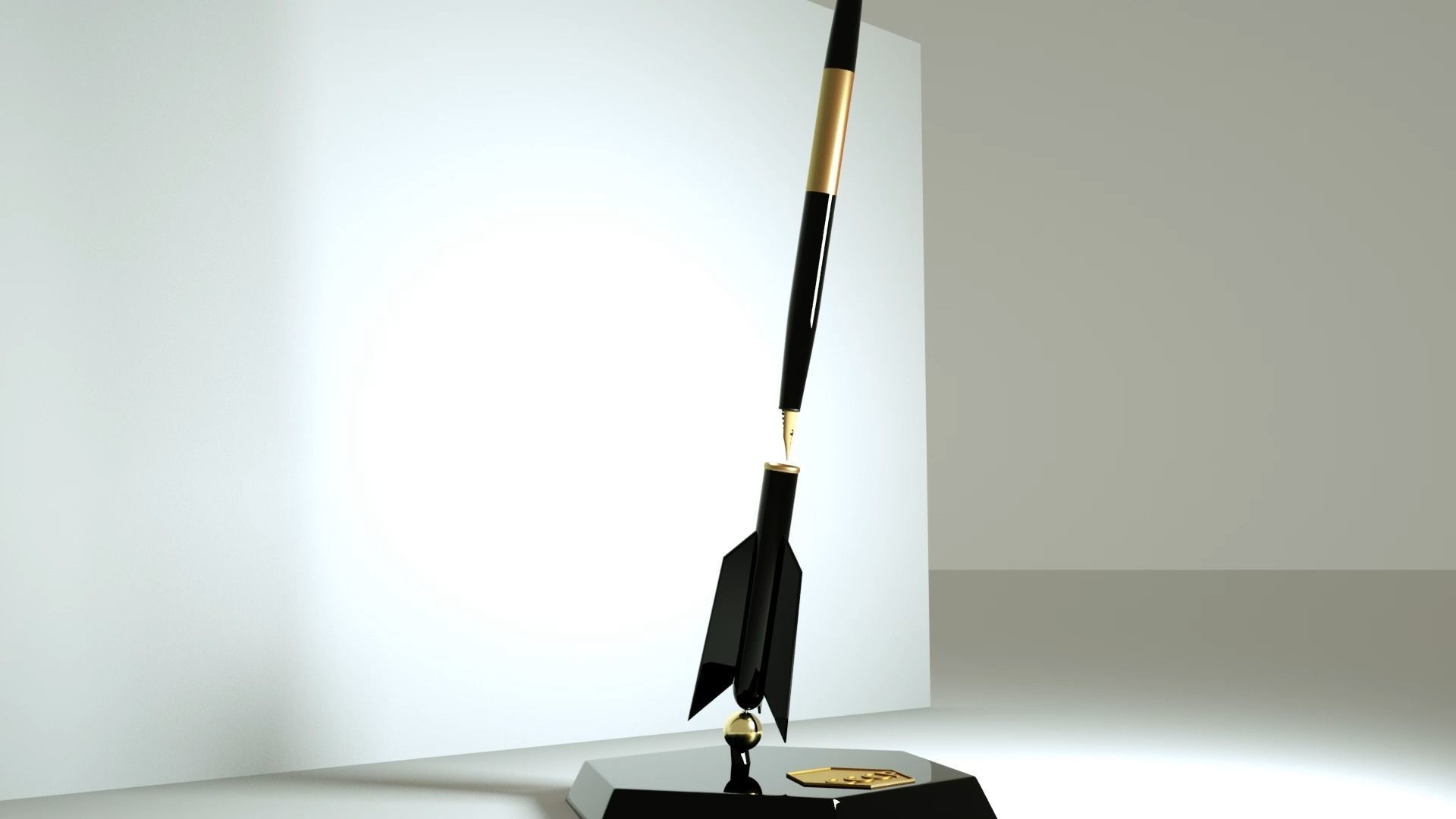 Fountain pen for the anniversary of cosmonautics 3D model_2