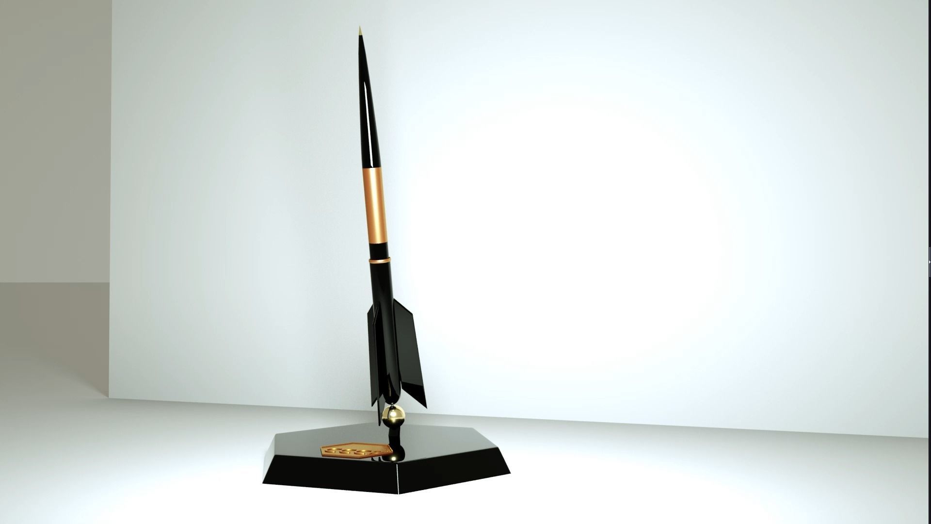 Fountain pen for the anniversary of cosmonautics 3D model_1