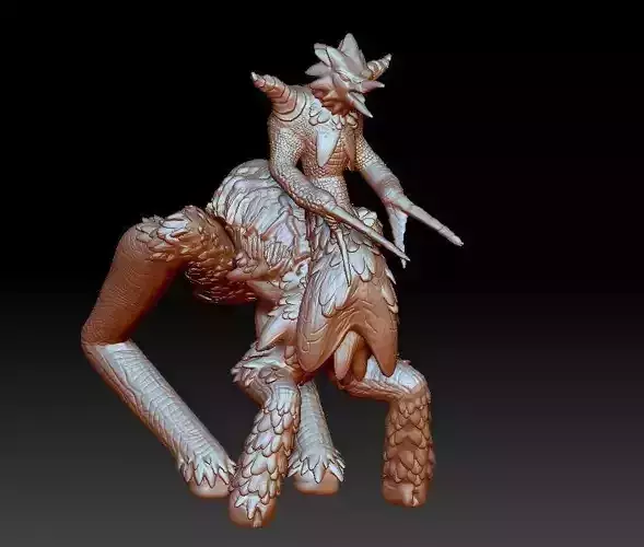 Rare Avian Centaur Jouster Free 3D model