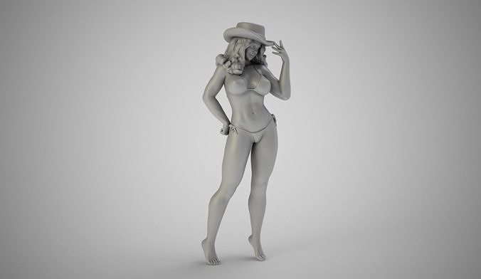 Girl in Hat 3D print model