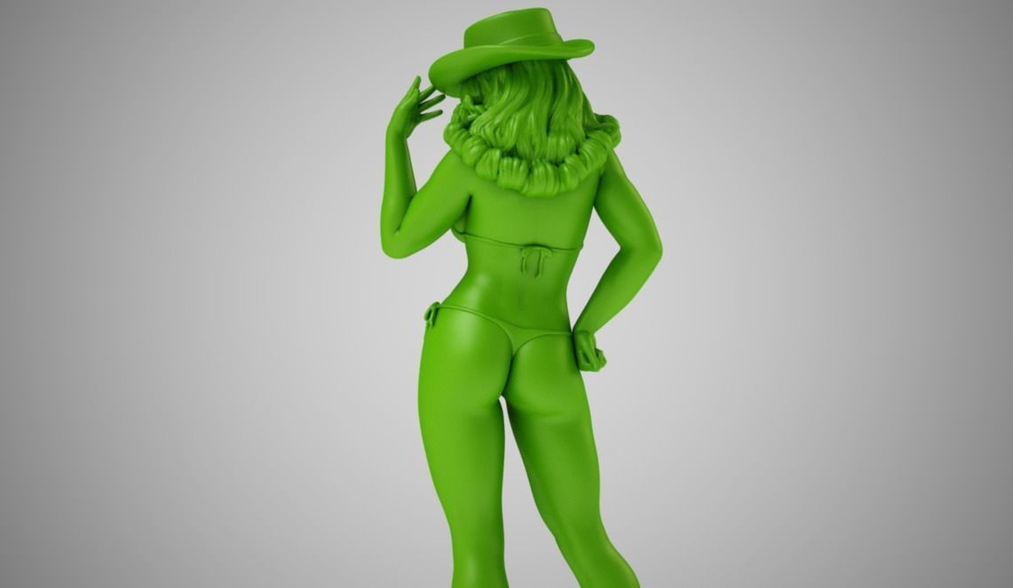 Girl in Hat 3D print model_9