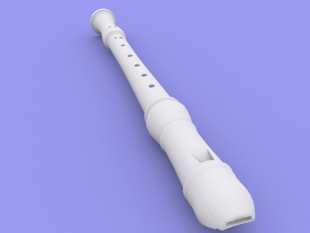 Flute plastic pipe with holes in it 3D model_2