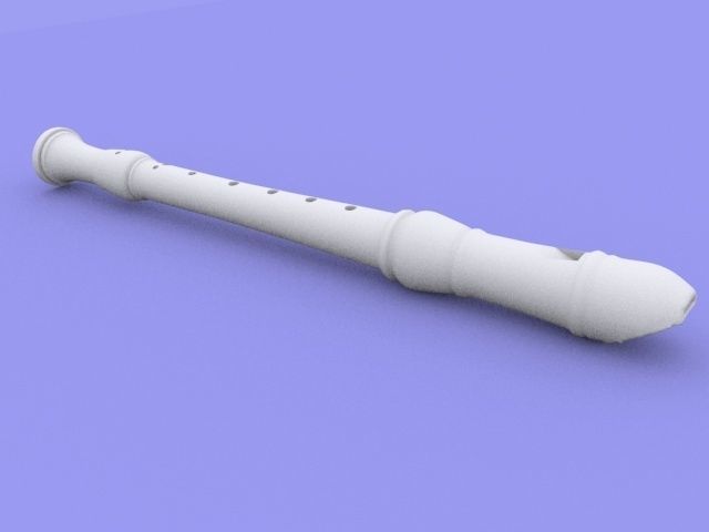 Flute plastic pipe with holes in it 3D model_3