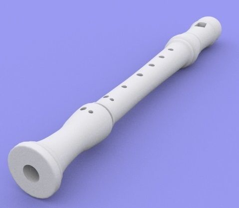Flute plastic pipe with holes in it 3D model_1