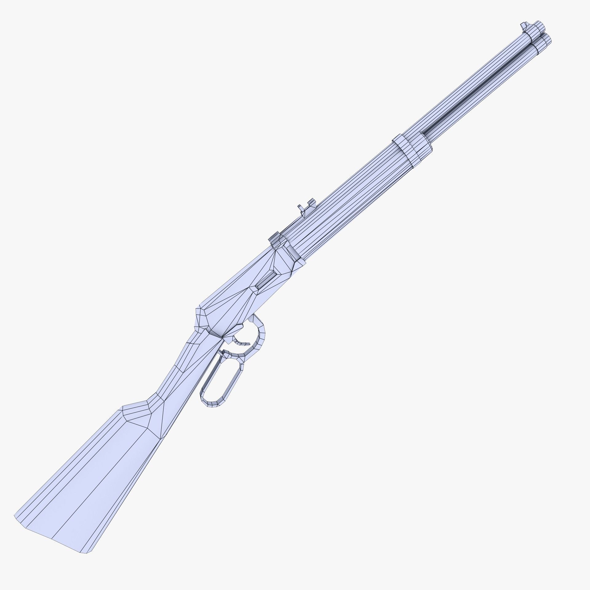 Winchester Model 1887  Low-poly 3D model_1