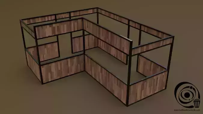 Stall stand 11 R Low-poly 3D model
