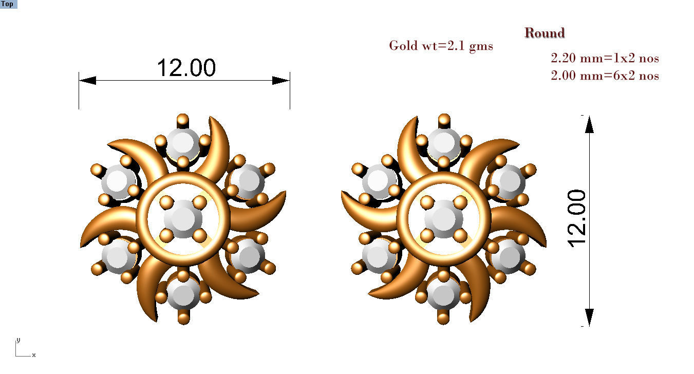 88 nose pins cad 3dm stl details 3D print model_27