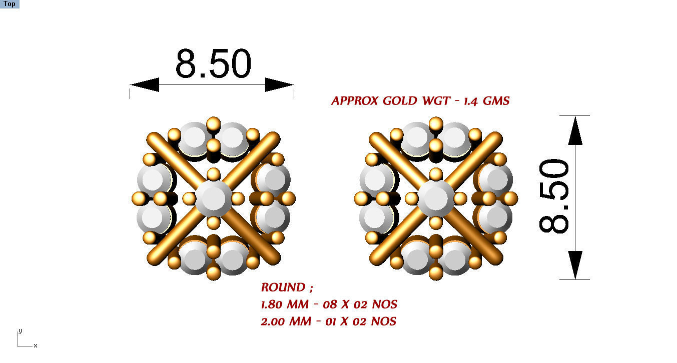 88 nose pins cad 3dm stl details 3D print model_63
