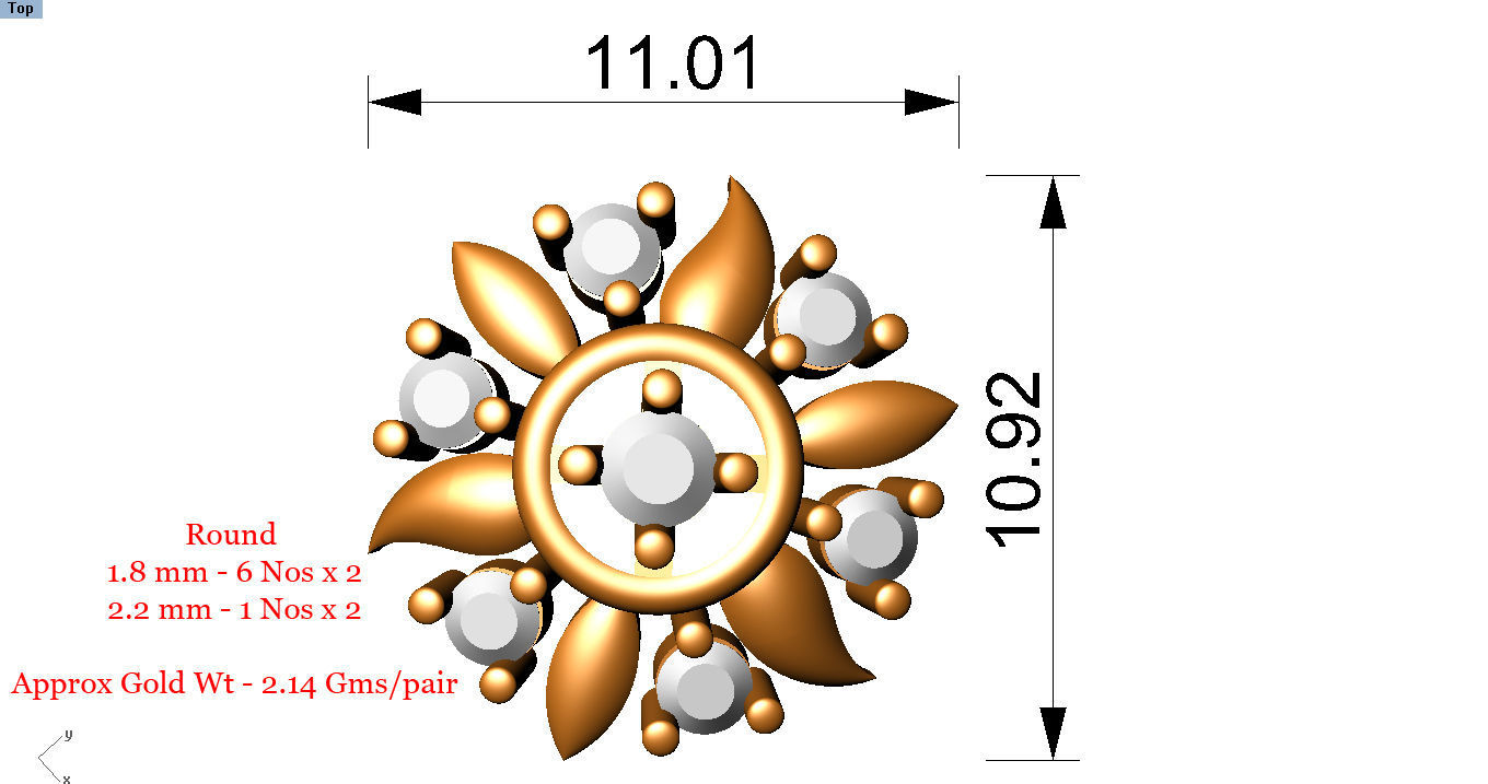 88 nose pins cad 3dm stl details 3D print model_29