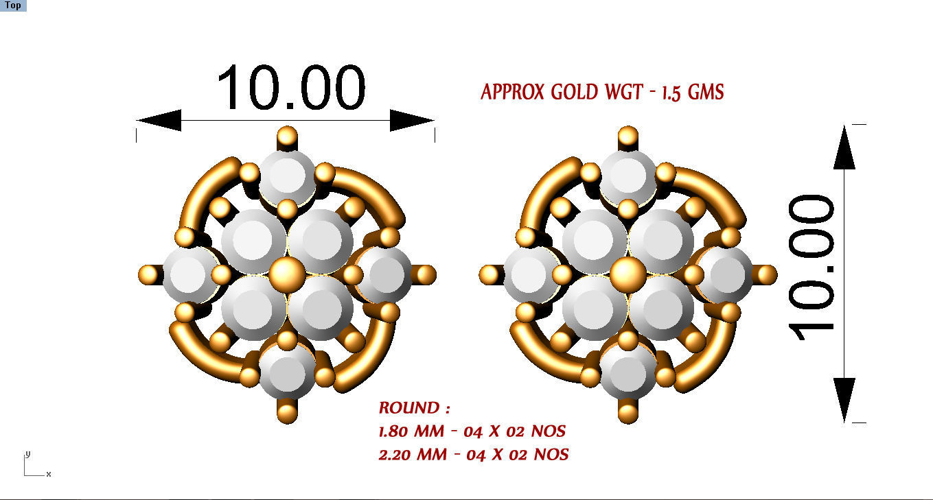 88 nose pins cad 3dm stl details 3D print model_61