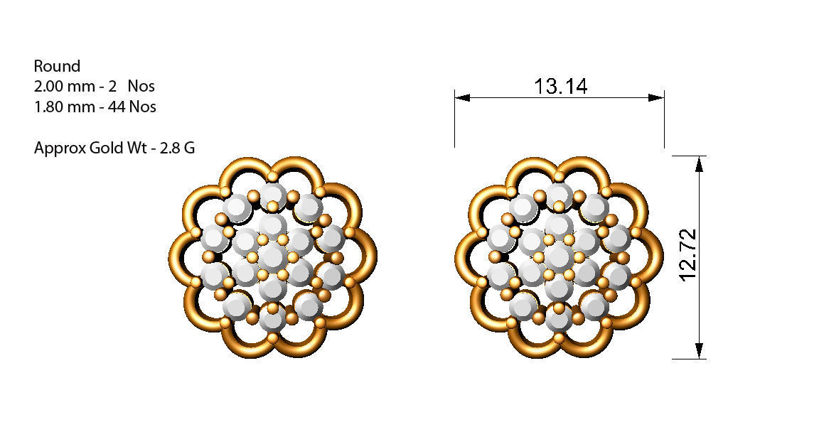 88 nose pins cad 3dm stl details 3D print model_11