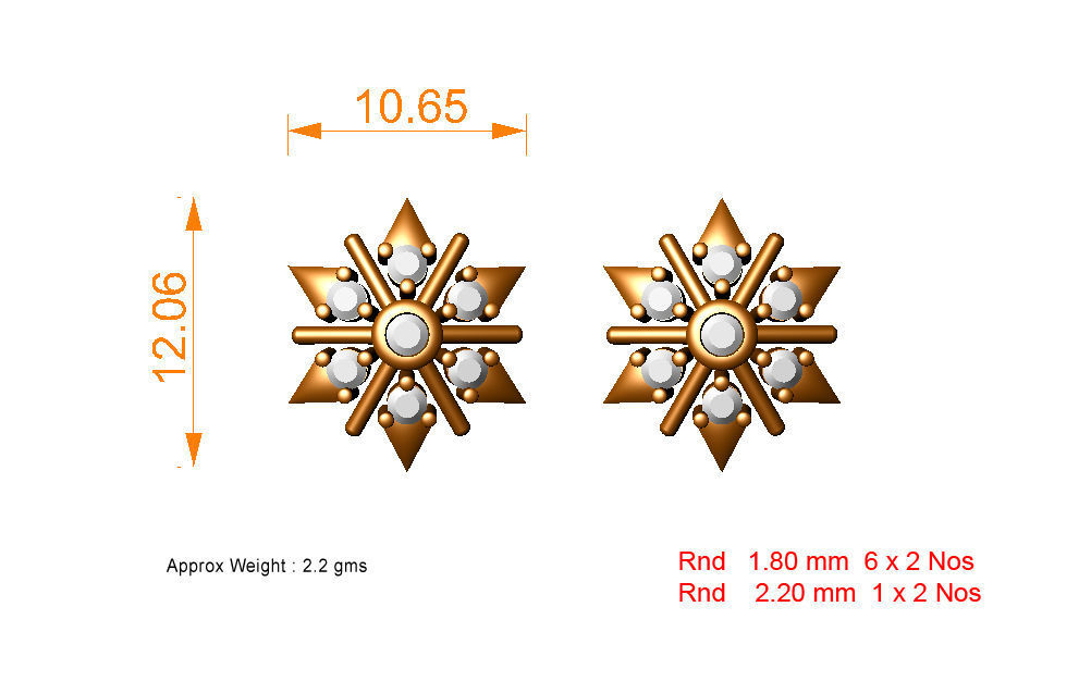 88 nose pins cad 3dm stl details 3D print model_52